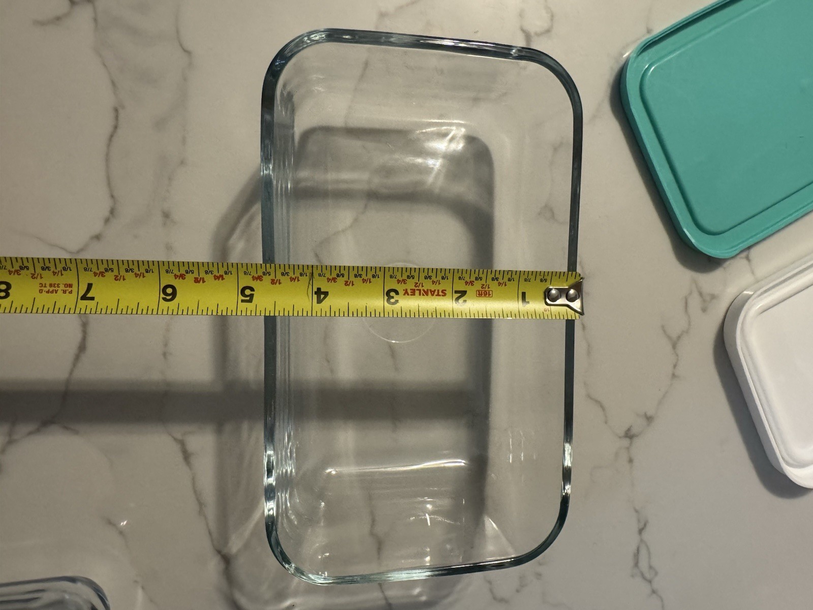 Glasslock Rectangular Glass Food Storage Set of 2 with Snap Lids, Clear/Teal