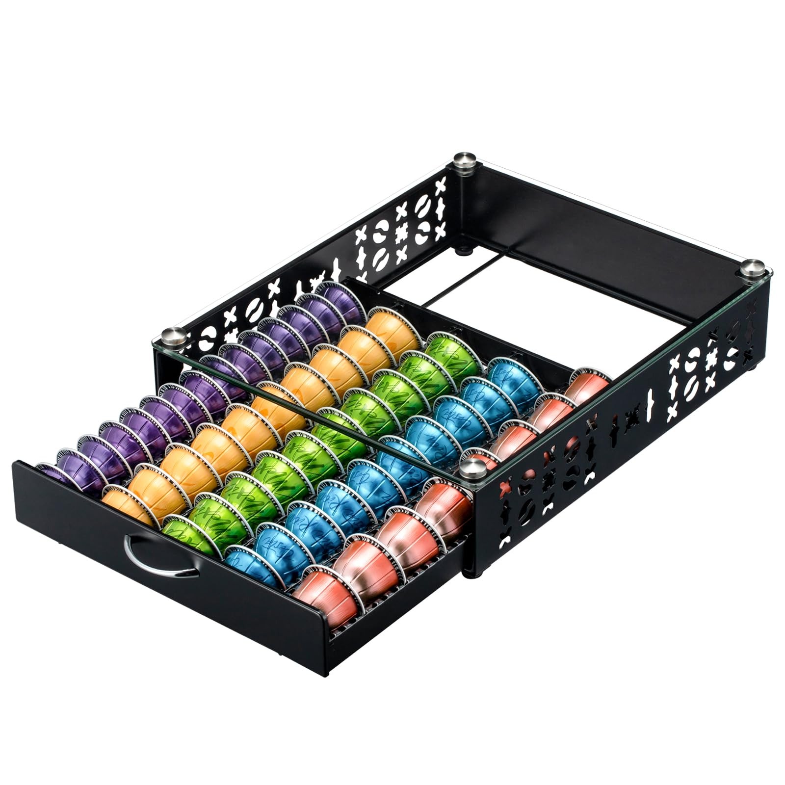 ZCDCP for Coffee Pod Holder, Vertuo Holder Drawer Black and Multicolor