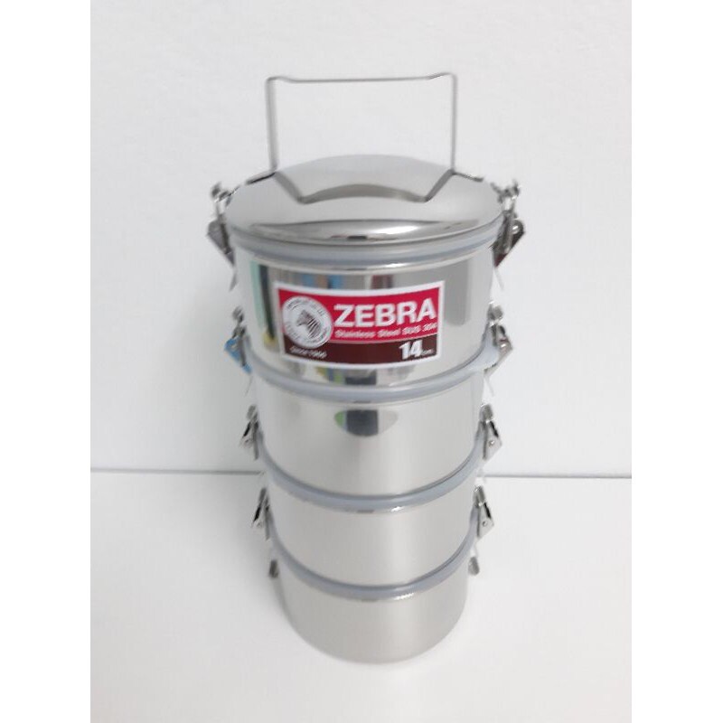 Zebra Brand Pinto Food Carrier Lunch Box Stainless Steel Smart Lock 14 cm