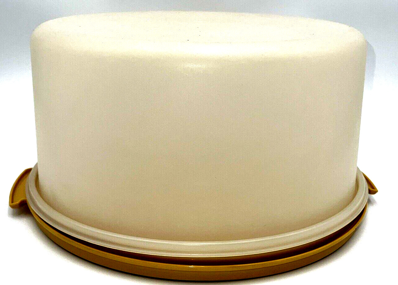 Vintage Tupperware Cake Carrier 684-7 Round Keeper Harvest Yellow Gold USA