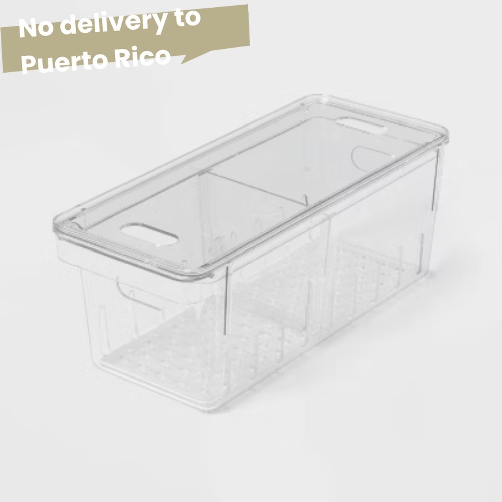 Fast delivery-Clear Divided Berry Storage Bin–with Lid,Freezer-Safe,Refrigerator