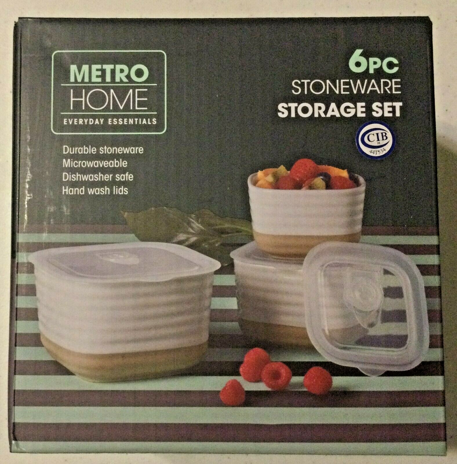 Metro Home Everyday Essentials 6 pcs Stoneware Storage Set NEW