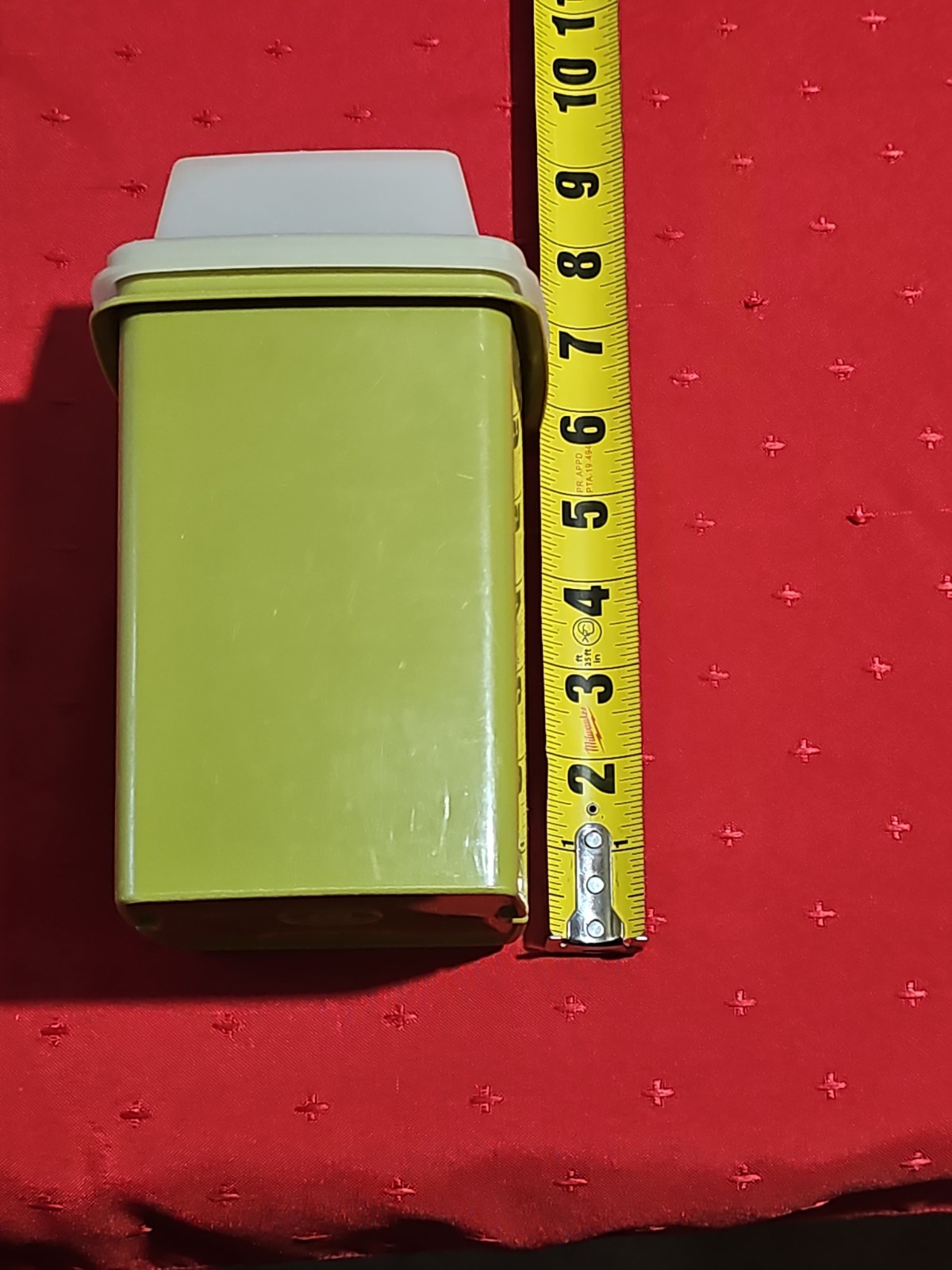Tupperware Vintage Lot 2 Storage Container w Lids Avacado Green w/Press Insert