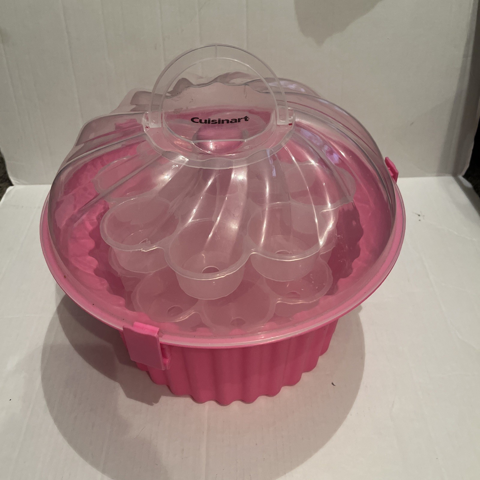 Party 24 Cupcake Stackable Locking Carrier Case, Easy Display and Carry Pink.