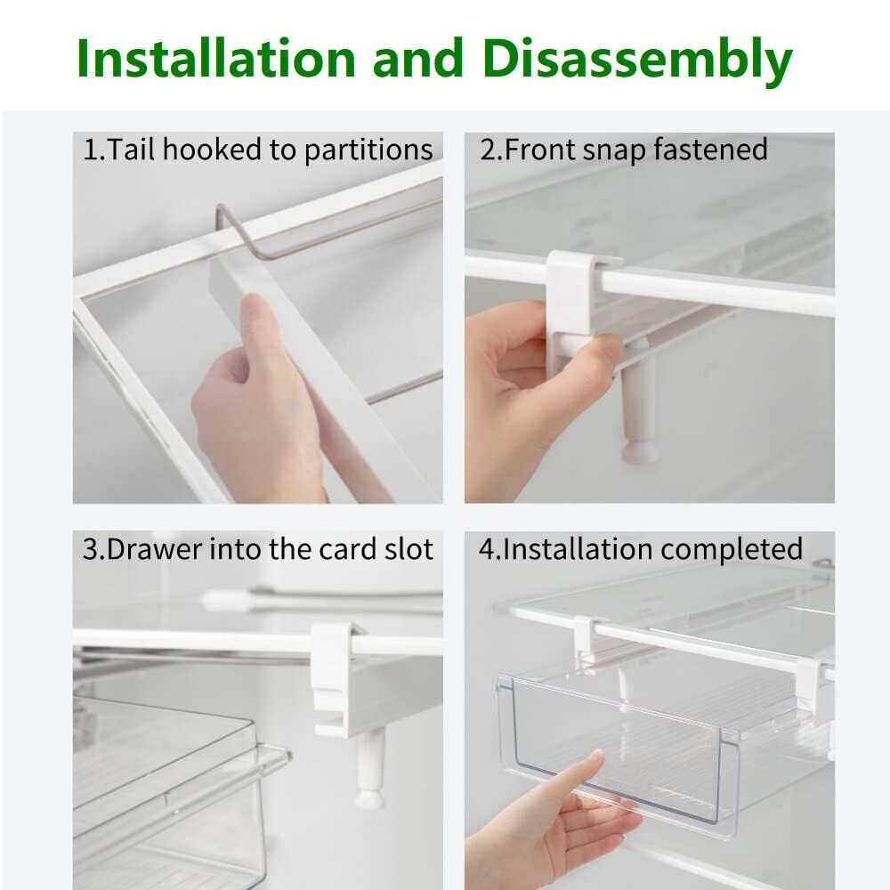 Refrigerator Organizer Bins Clear Plastic Fridge Drawer With Handle Pull Out Fri
