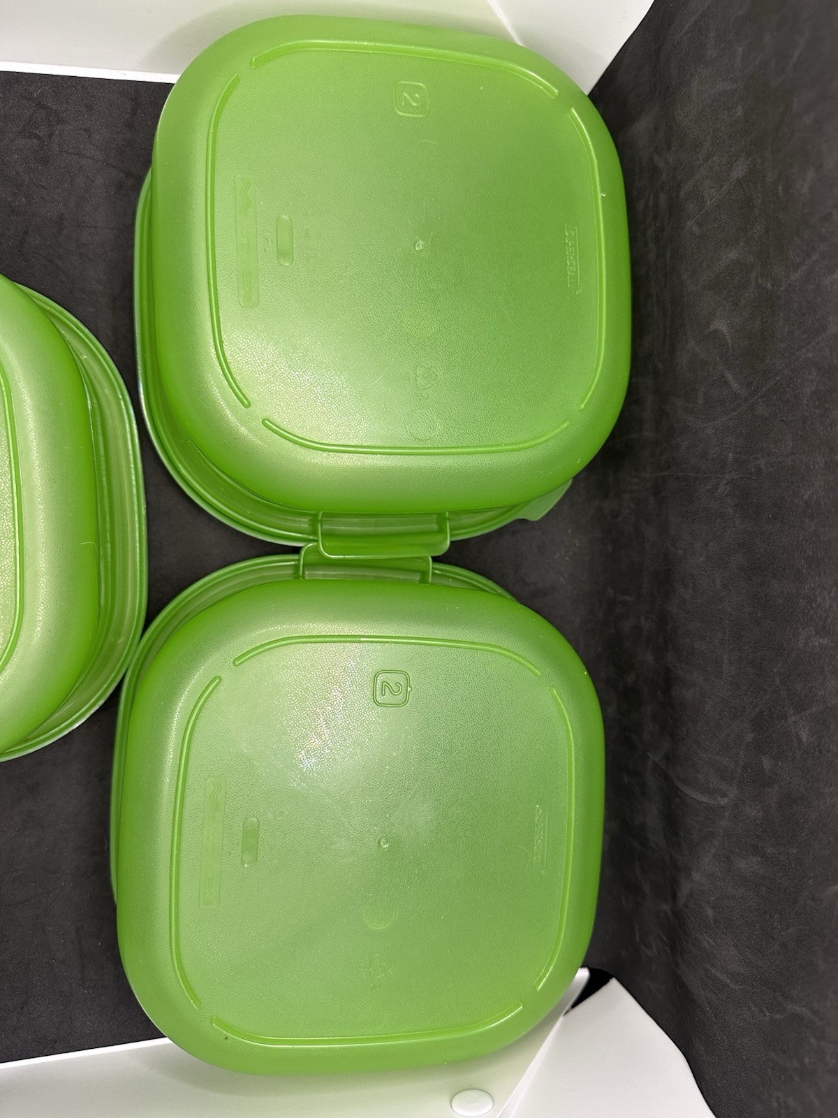 Vintage Superseal Avocado Green Food Storage Container Lot 6 Matching Lids