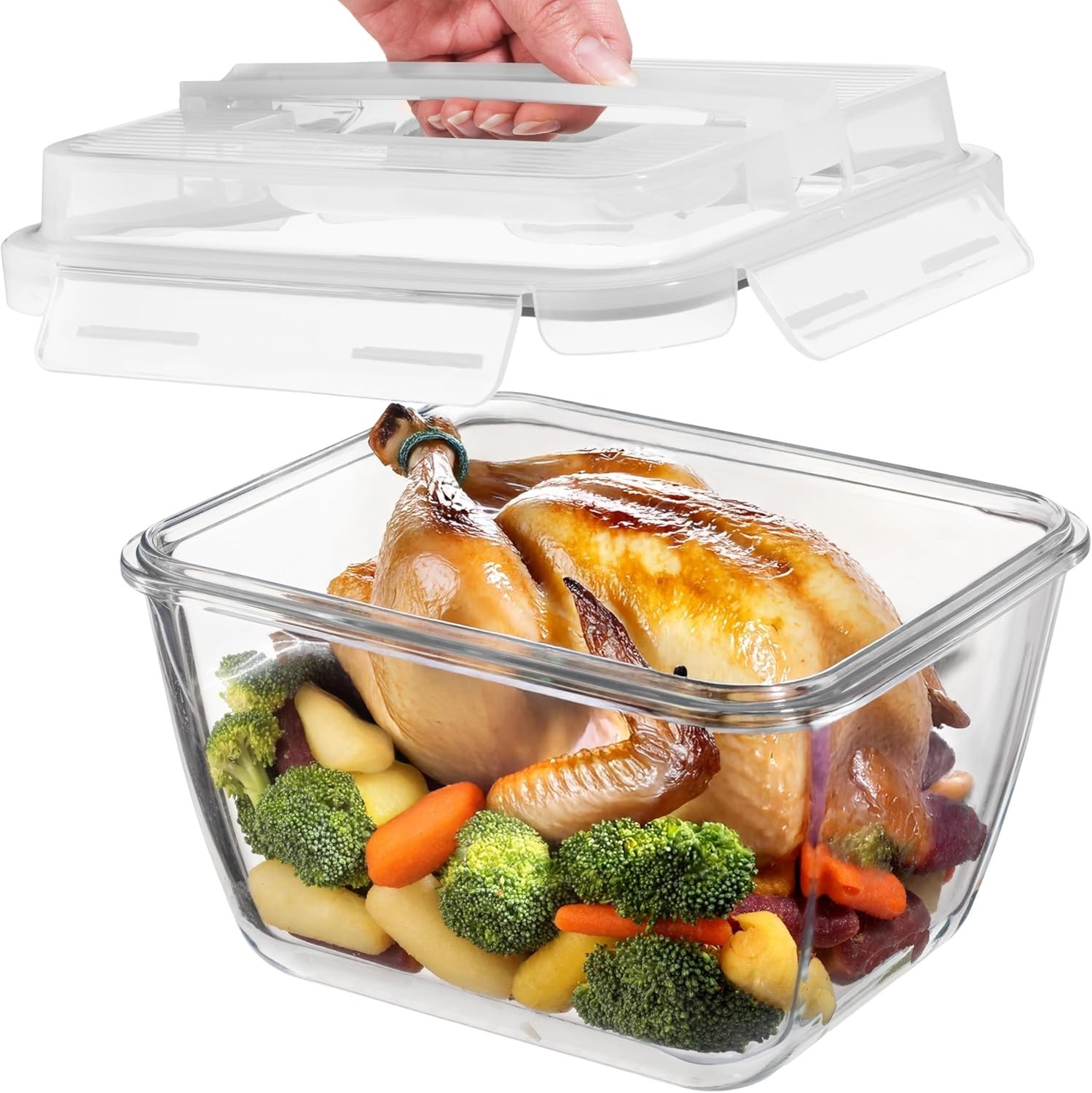 17 Cups / 132 Oz / 3900ml Large Glass Food Storage Containers with Lids – Lea…