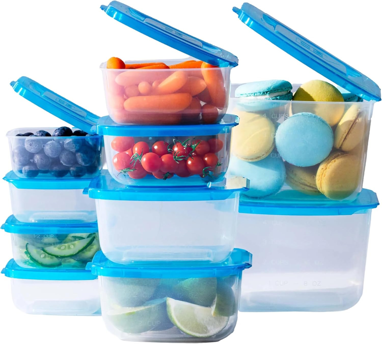 Premium Attached Food Storage Containers, Permanently Attached Plastic Lid, Neve