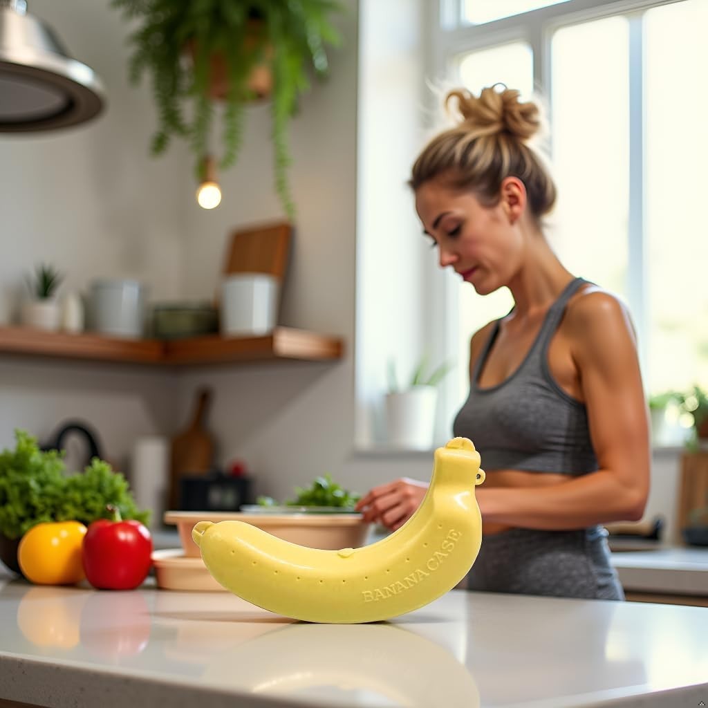 Yellow Banana Storage Case BPA-Free Fruit Keeper Box – Portable Protective Banan