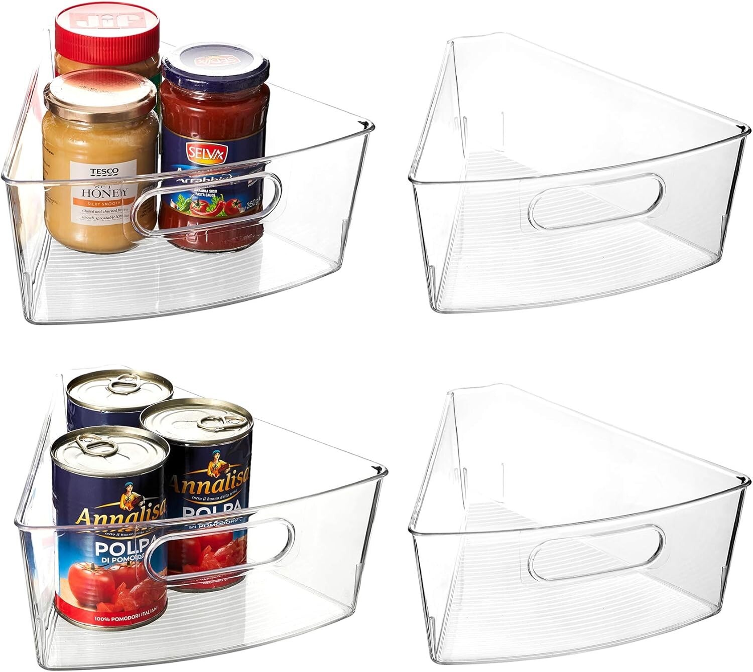 EAMAOTT Lazy Susan Organizer, Set of 8 Clear Transparent 10.2” x 9.4” x 4” Plast