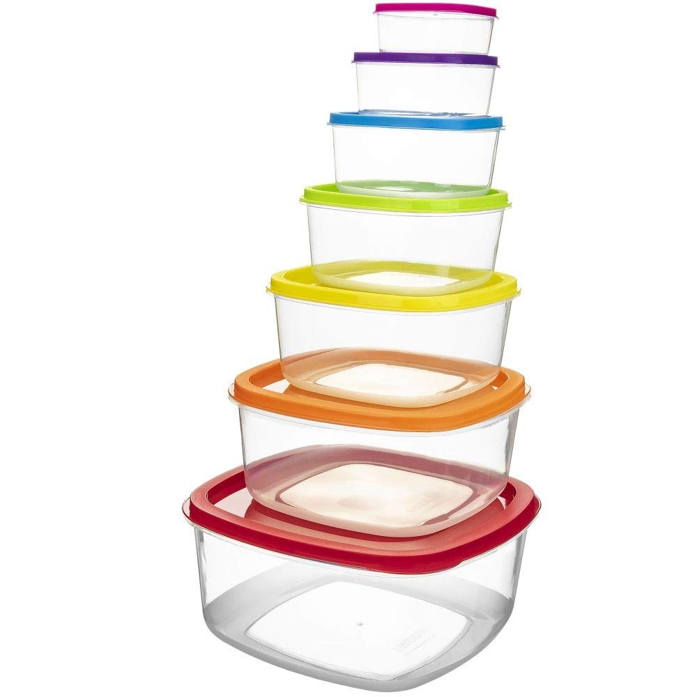 Southern Homewares Rectangle Food Storage Containers Square 7-Set, Assorted