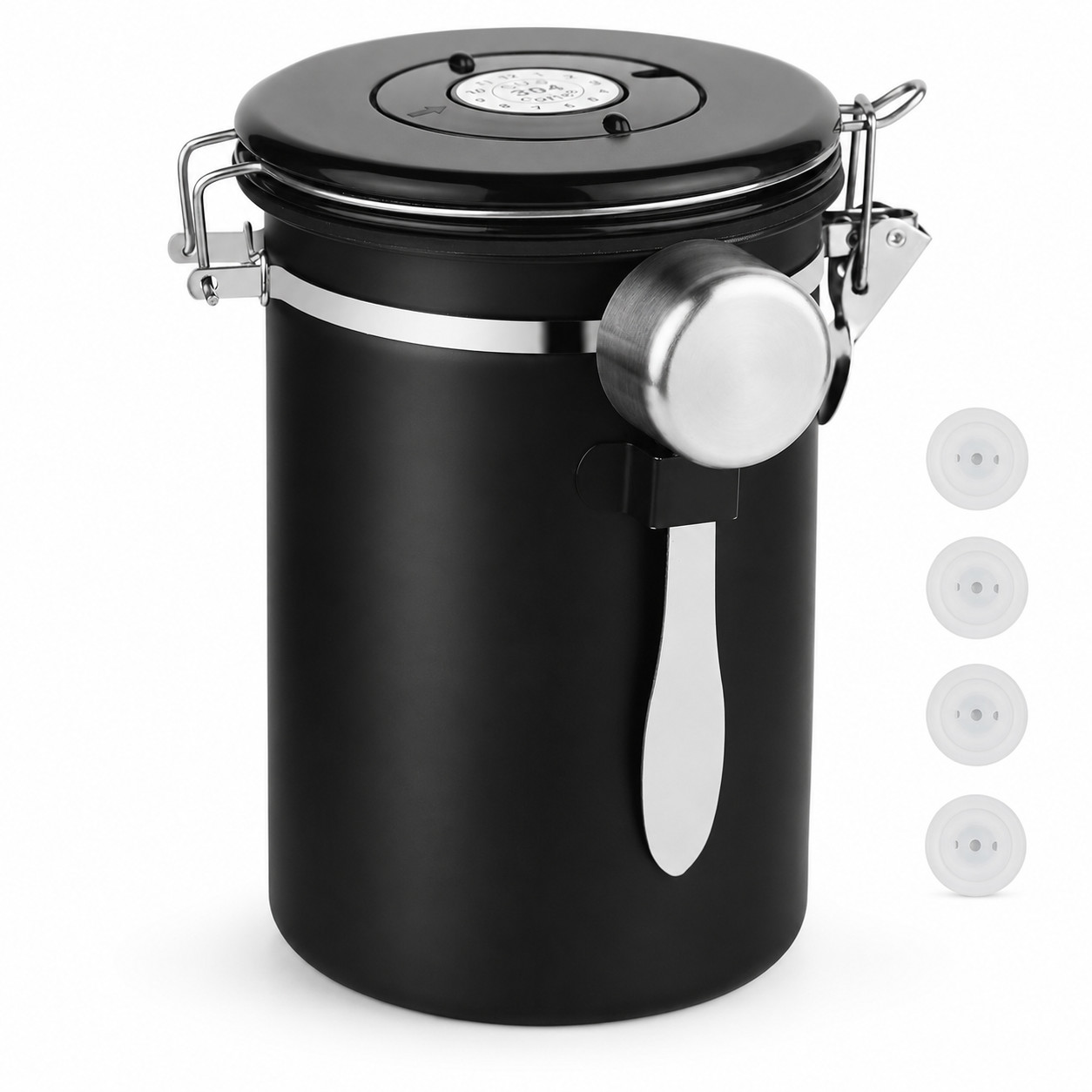 New Item Coffee Canister Storage Container – 22OZ Stainless Steel Black