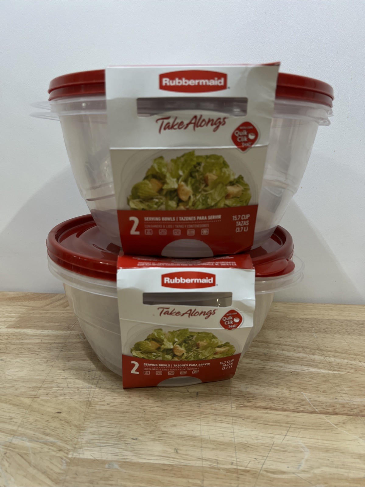 4 Rubbermaid TakeAlongs 15.7 Cup SERVING BOWLS plastic Storage Container w/ Lids