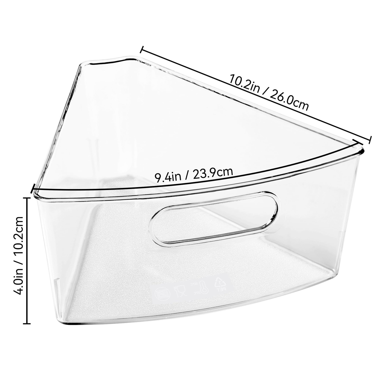 Oubonun Lazy Susan Organizers Set of 4 10.2”x 9.4”x 4” Plastic Transpar…