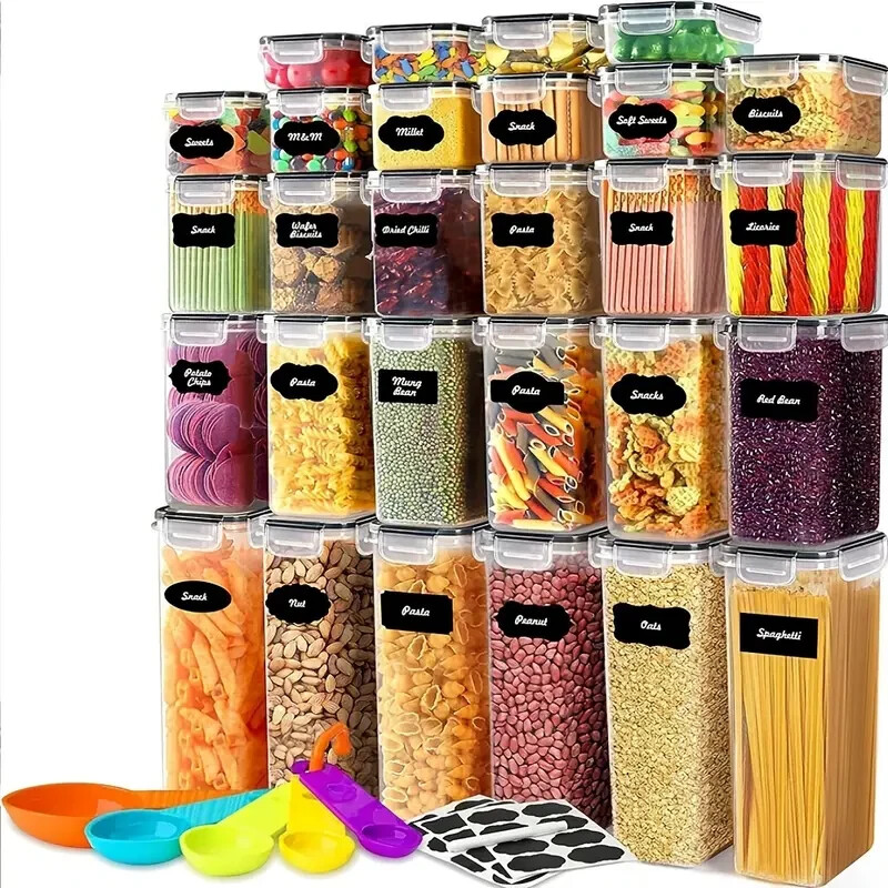 56 Piece Kitchen Food Container Set – Durable, Airtight, Leak-Proof BPA Free Set
