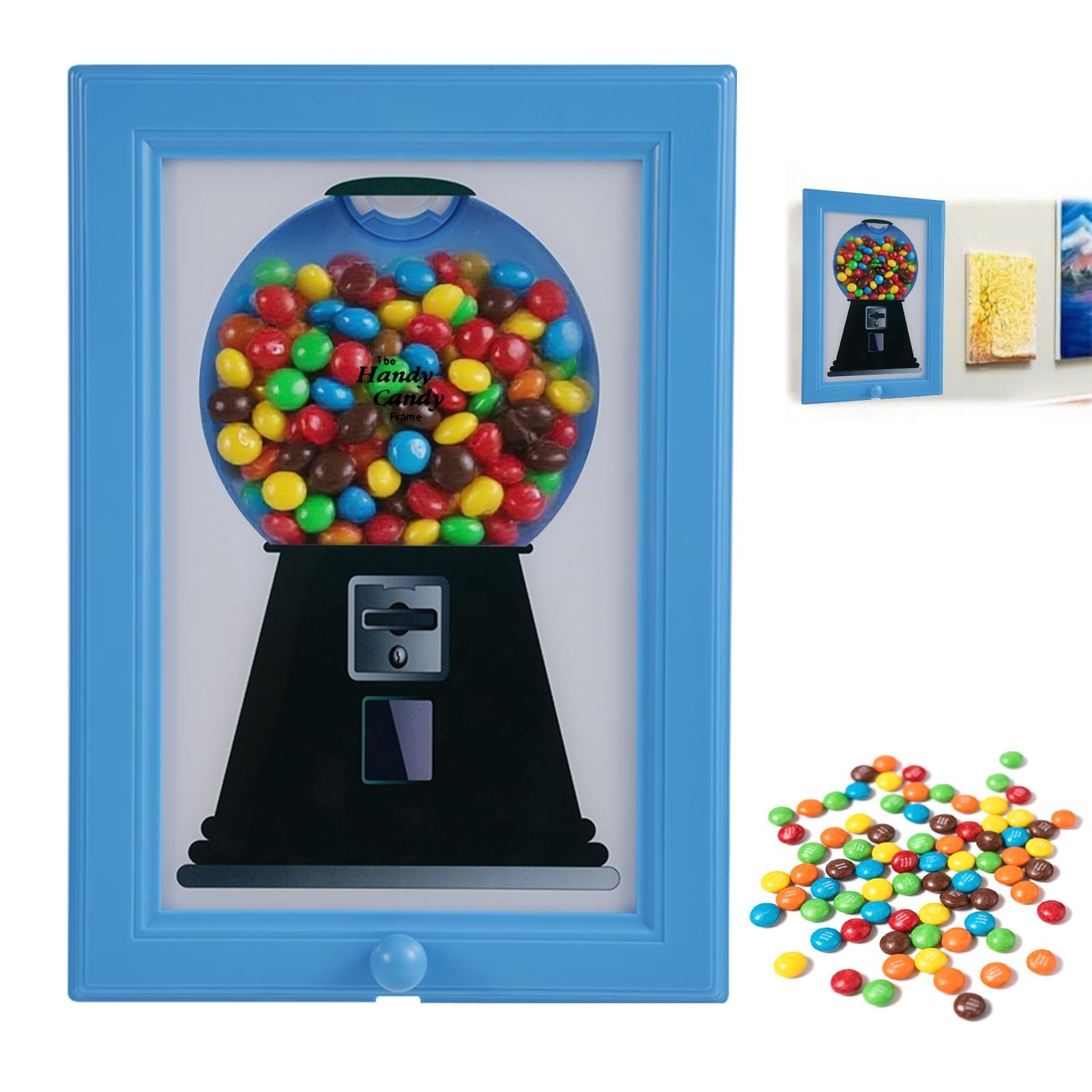 Candy Dispenser Picture Frame, Wall Mount Gumball Machine Creative Handy Cand…