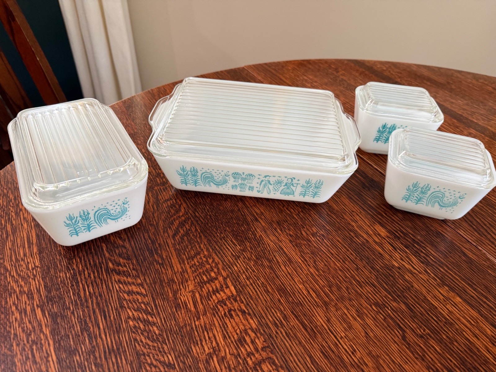 Complete Set of Butterprint Amish Fridgies, Vintage