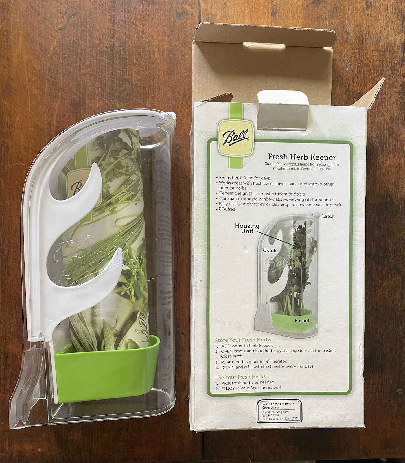 Ball Jar Home Brands Fresh Herb Keeper Culinary Herb Series Plastic New In Box