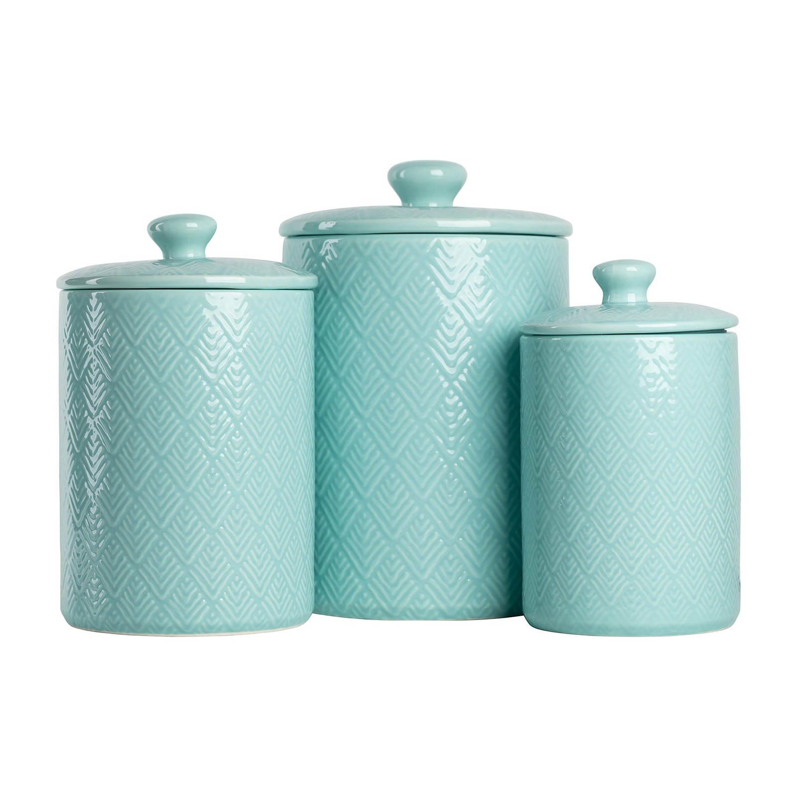 CAN BLU Kitchen Canister Set, Set of 3, Marquis Blue