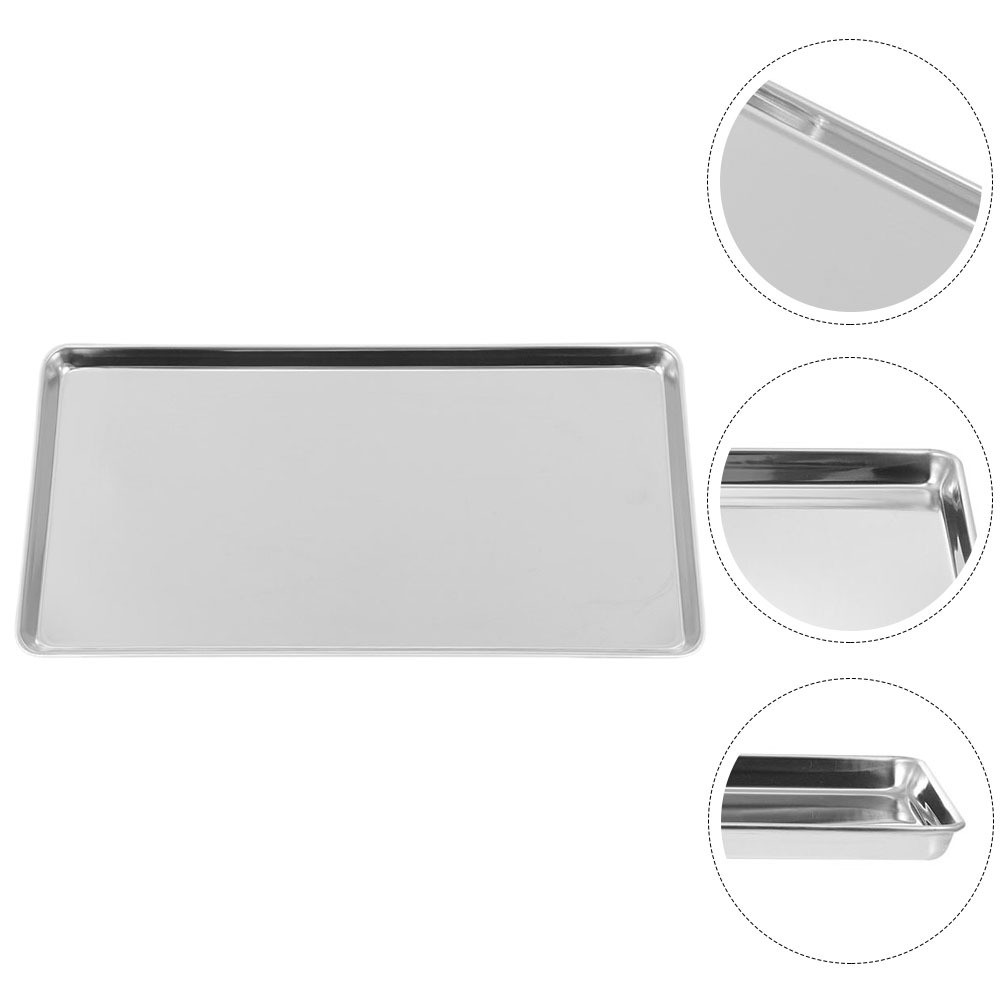 Stainless Steel Plate Noodle Roll Dish Rice Banquet Small Pan Food Service Tray