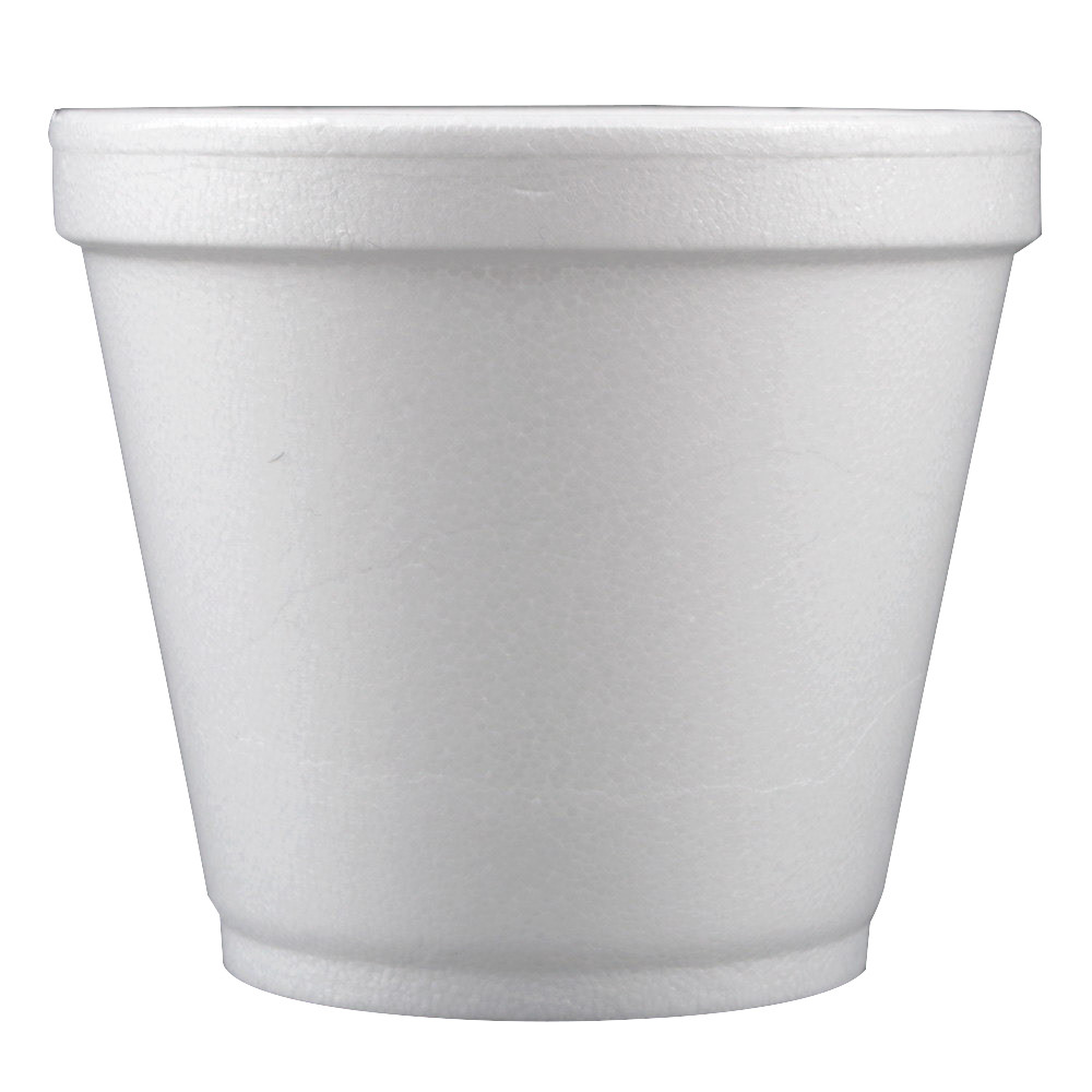 Dart Squat Foam Food Container White 8 oz. | 1000/Case