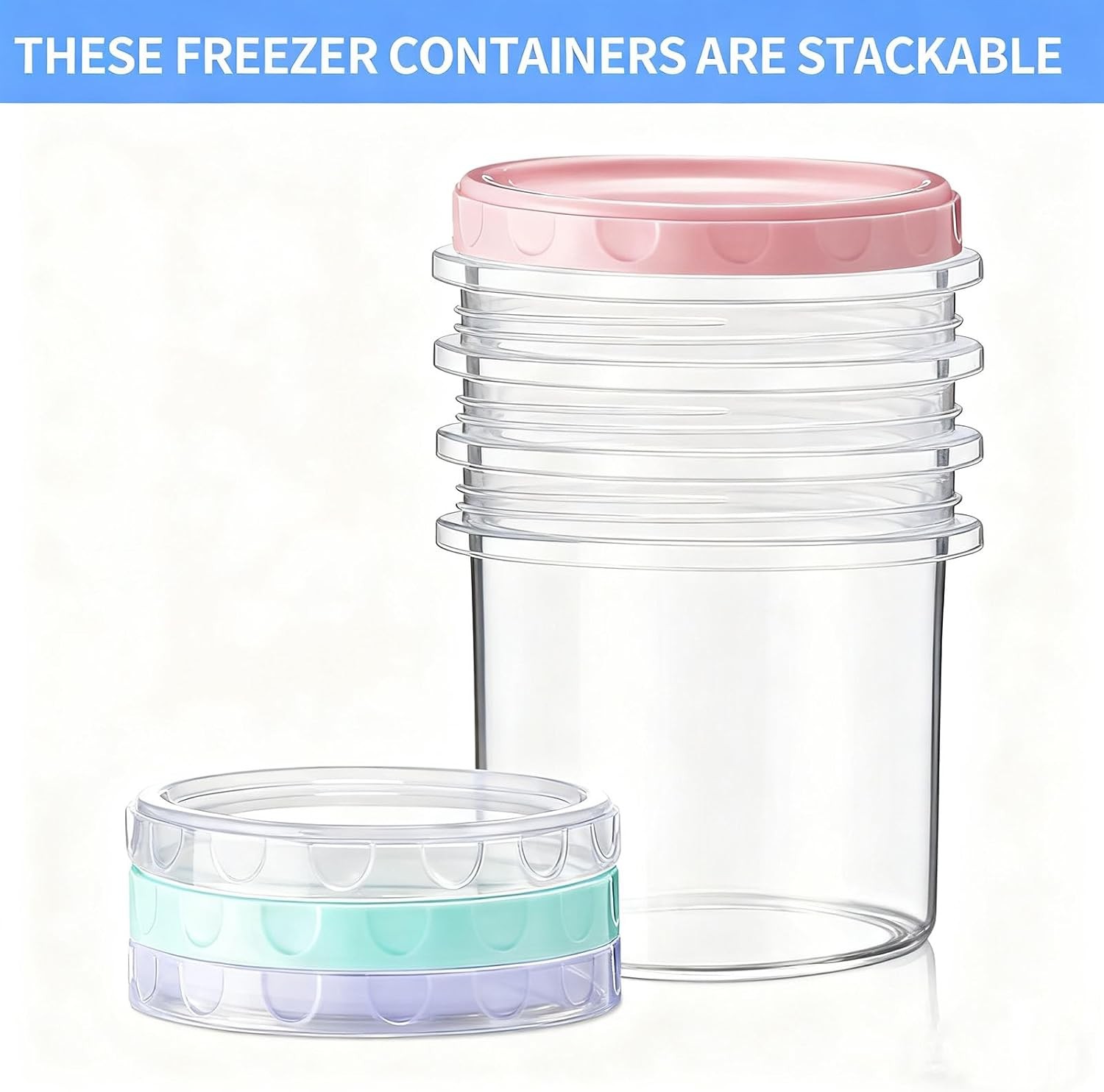 4 Pack 16Oz (500ML) Freezer Storage Containers – airtight Plastic Food Storage