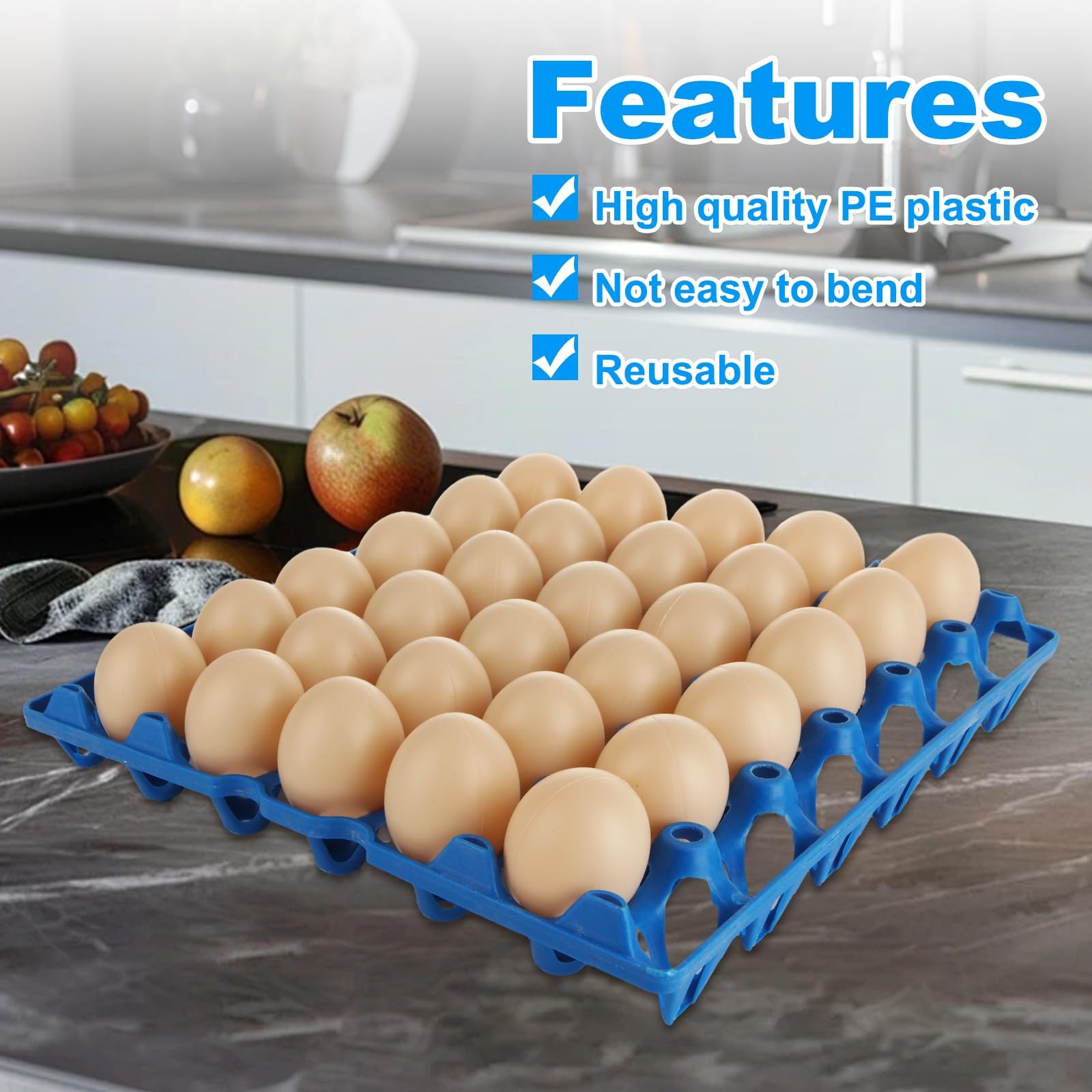 LOYORTY 12PCS Plastic Egg Trays Egg Crates, Stackable Eggs Cartons Egg Flats,…