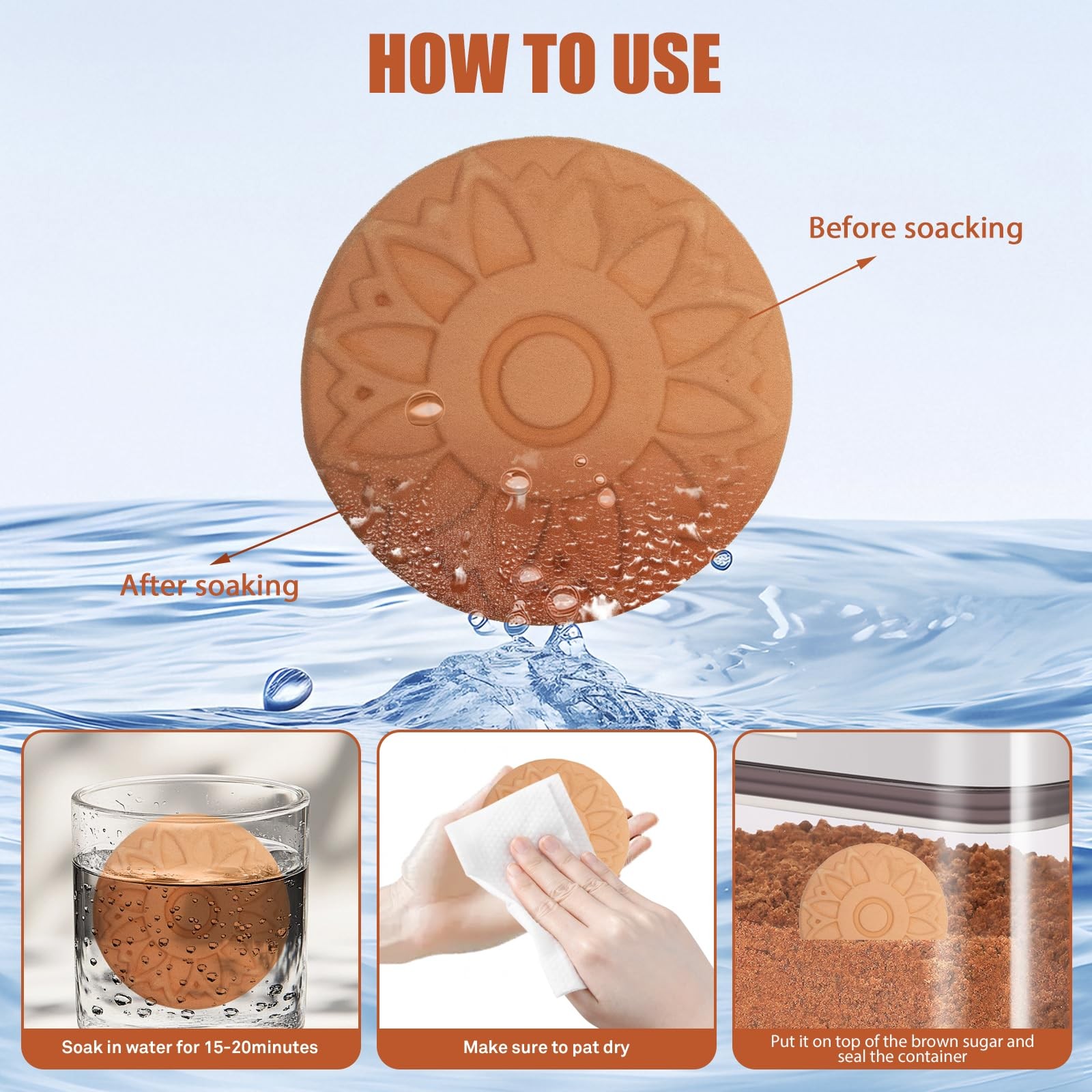 Euiaey Brown Sugar Container Airtight, Keeper 1.2 Liters, Clear
