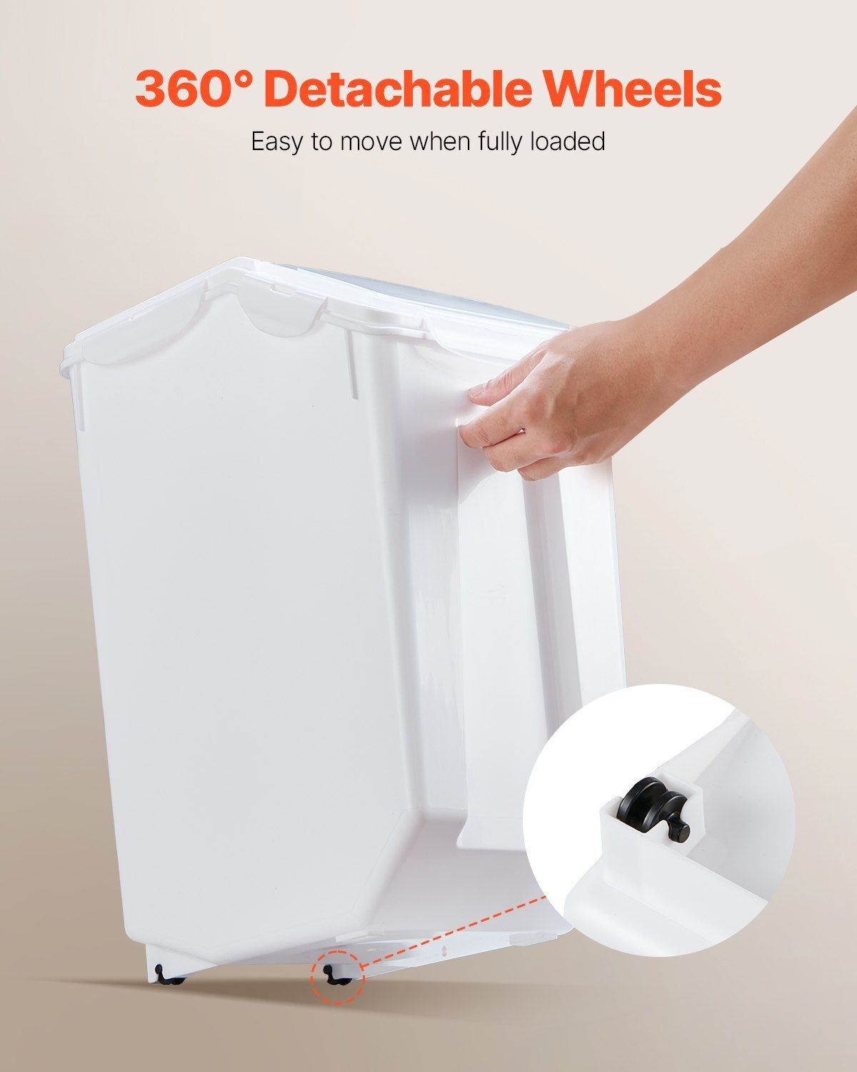 20L High-Capacity Airtight Storage Bin with Leakproof Seal and Wheels