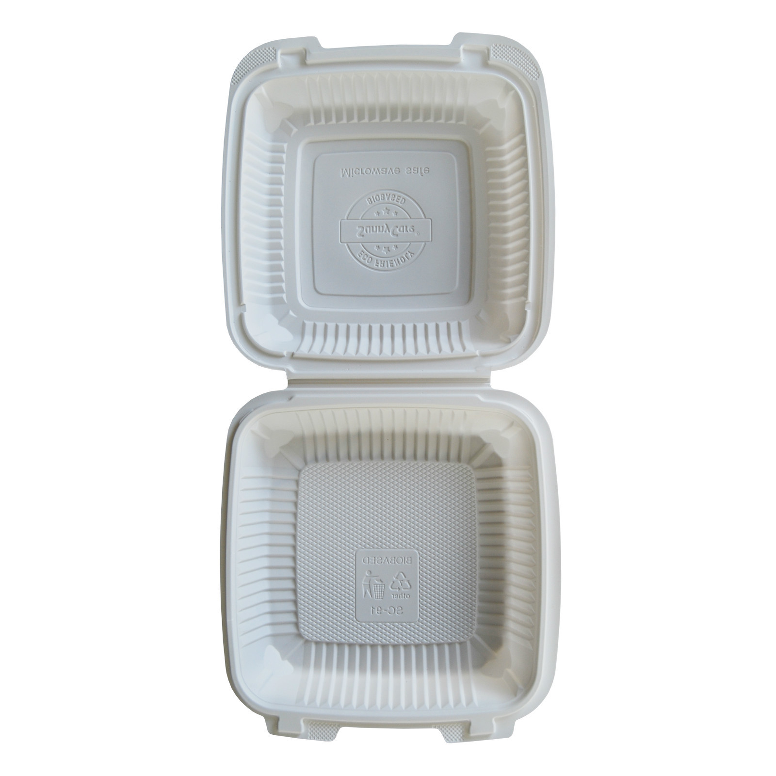SunnyCare® 9″ x 9″ x 1 Biodegradable Natural -One Compartment Take Out Box- 200