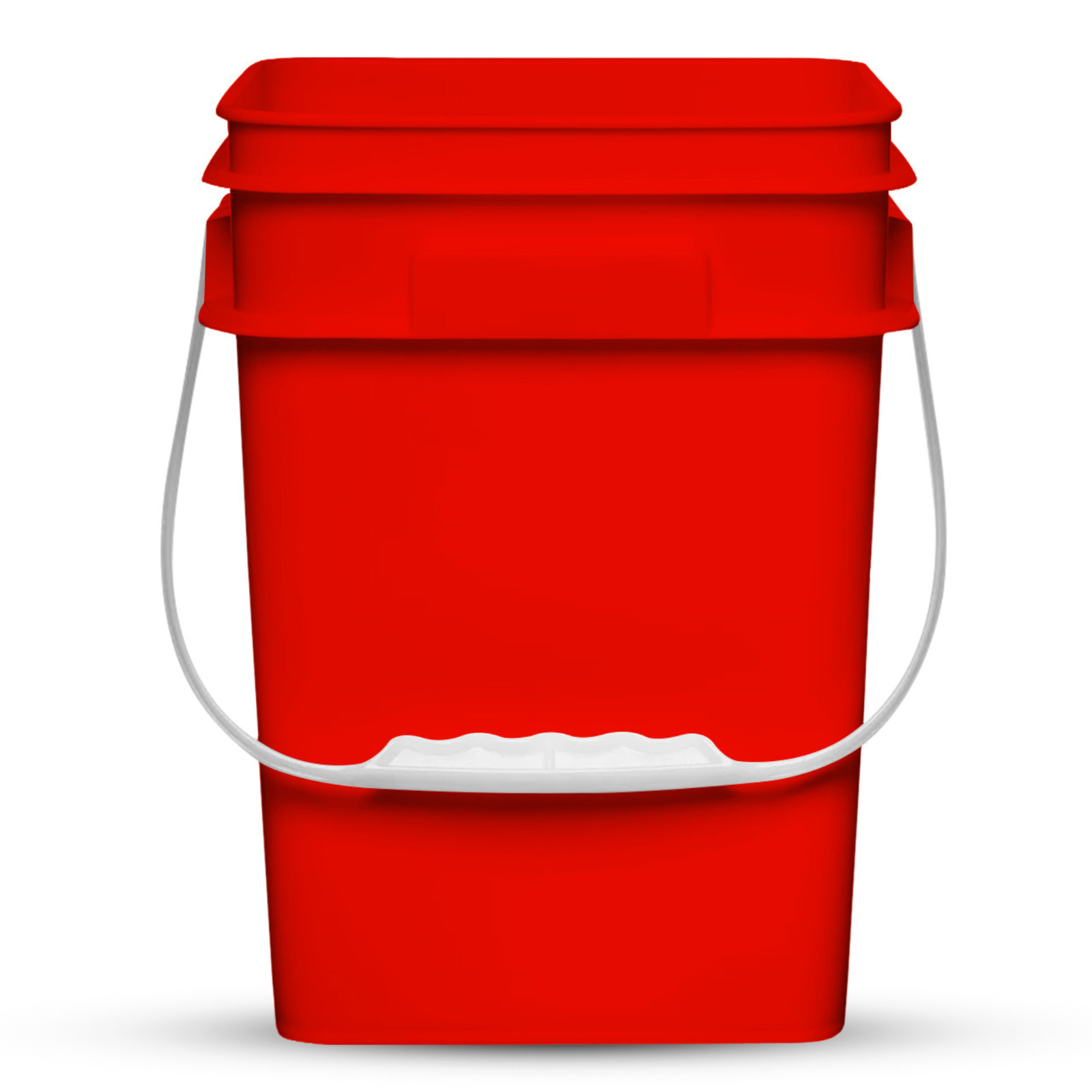 4 Gallon Square Food Grade Bucket Pail with Plastic Handles lids- Made in USA