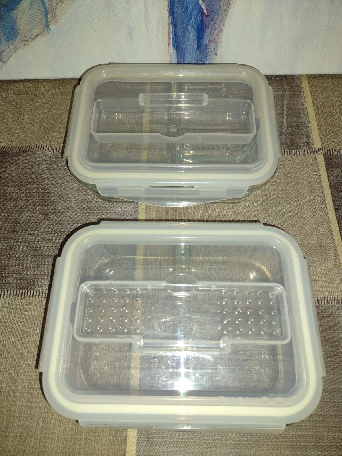 Prep Naturals Glass Food Meal Prep Containers with Lids Set of 2