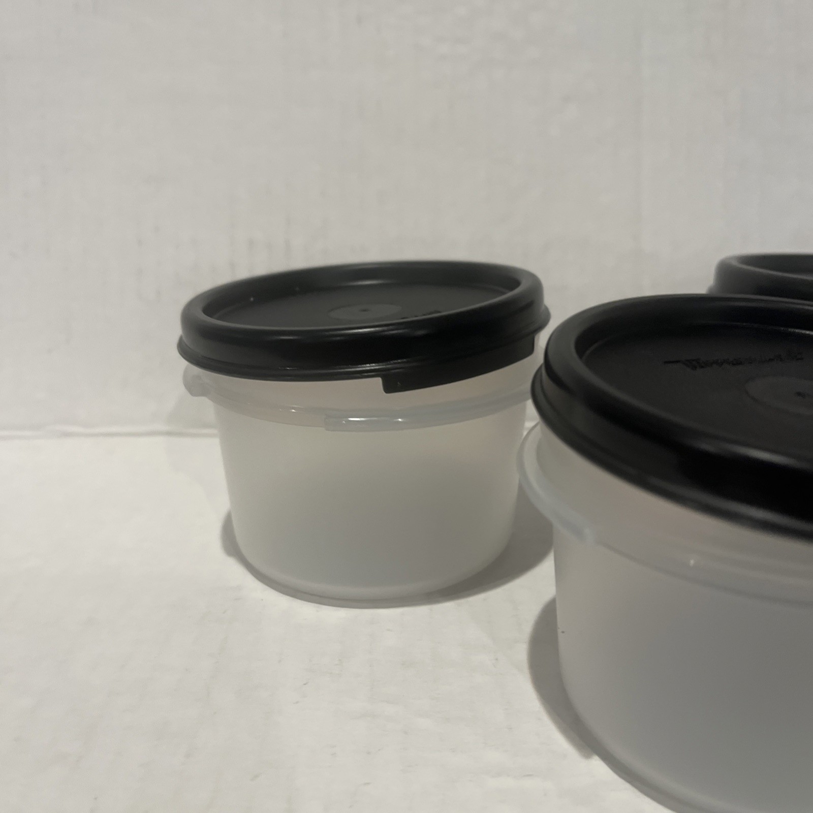 Tupperware Modular Mates Round #1 Set 3x 200ml New Black Seal