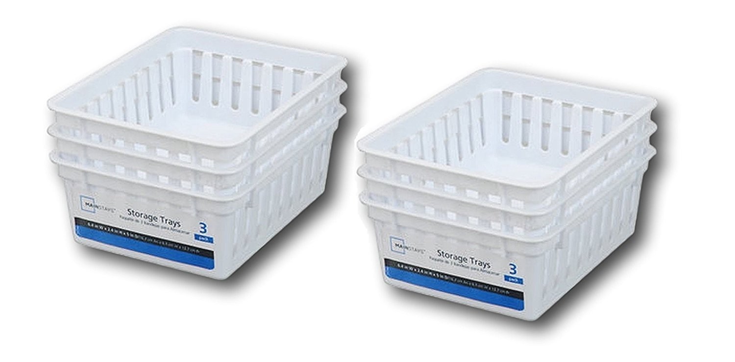 Basic Square Mini Bin Storage Trays – White – 6pk by