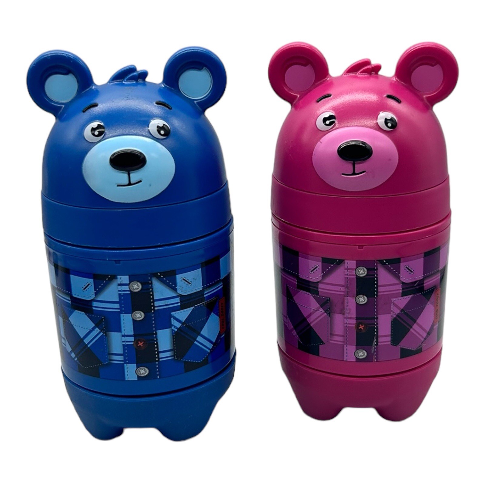 Set Of 2 Cool Gear 8 Fluid Ounces Cool Zooey Bear Snack Container Blue & Pink