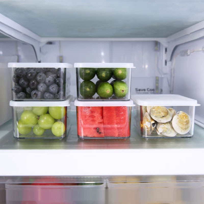 Silicook Refrigerator Food Storage Flat Containers(600ml x 4) with Tray BPA Free