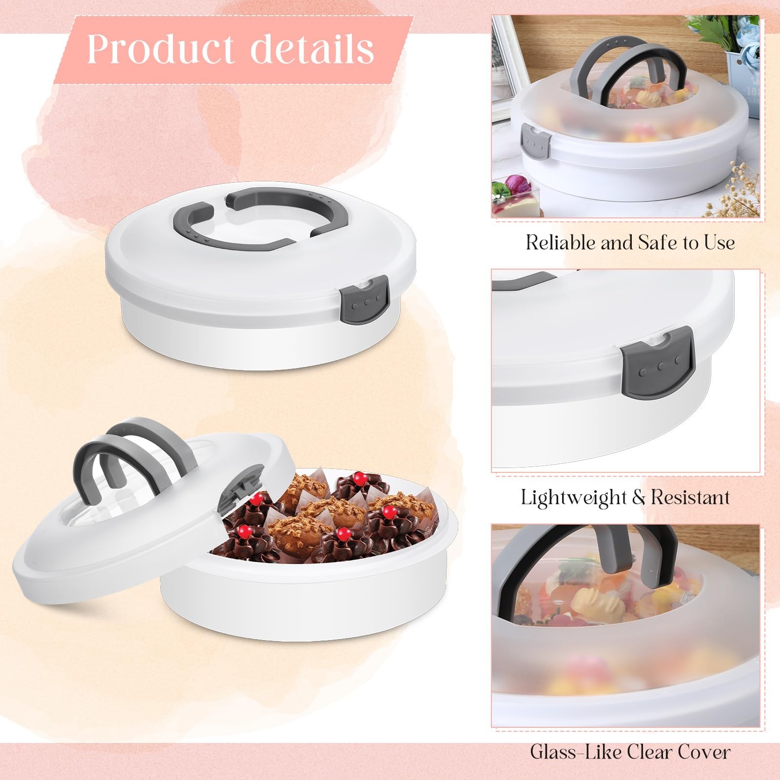 Vesici Set of 3 12” Round Pie Holder Insulated Thermal Casserole Carriers fo…