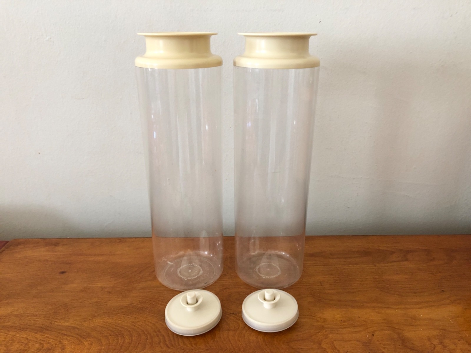 TUPPERWARE TALL COUNTERPARTS CONTAINERS (C50) SET (2) **GOOD USED CONDITION**
