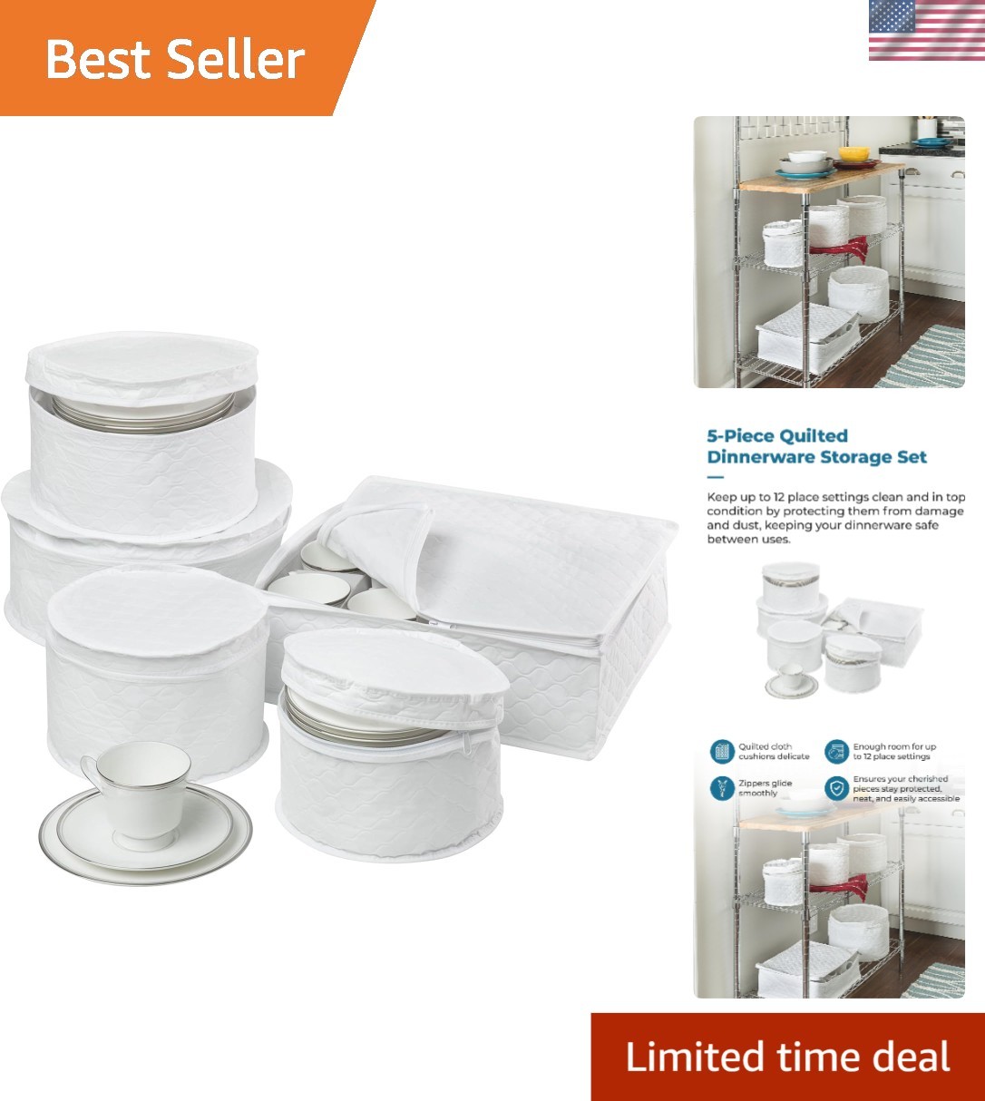 Dinnerware Storage Containers Set, Perfect for Dish Storage, China Storage, a…