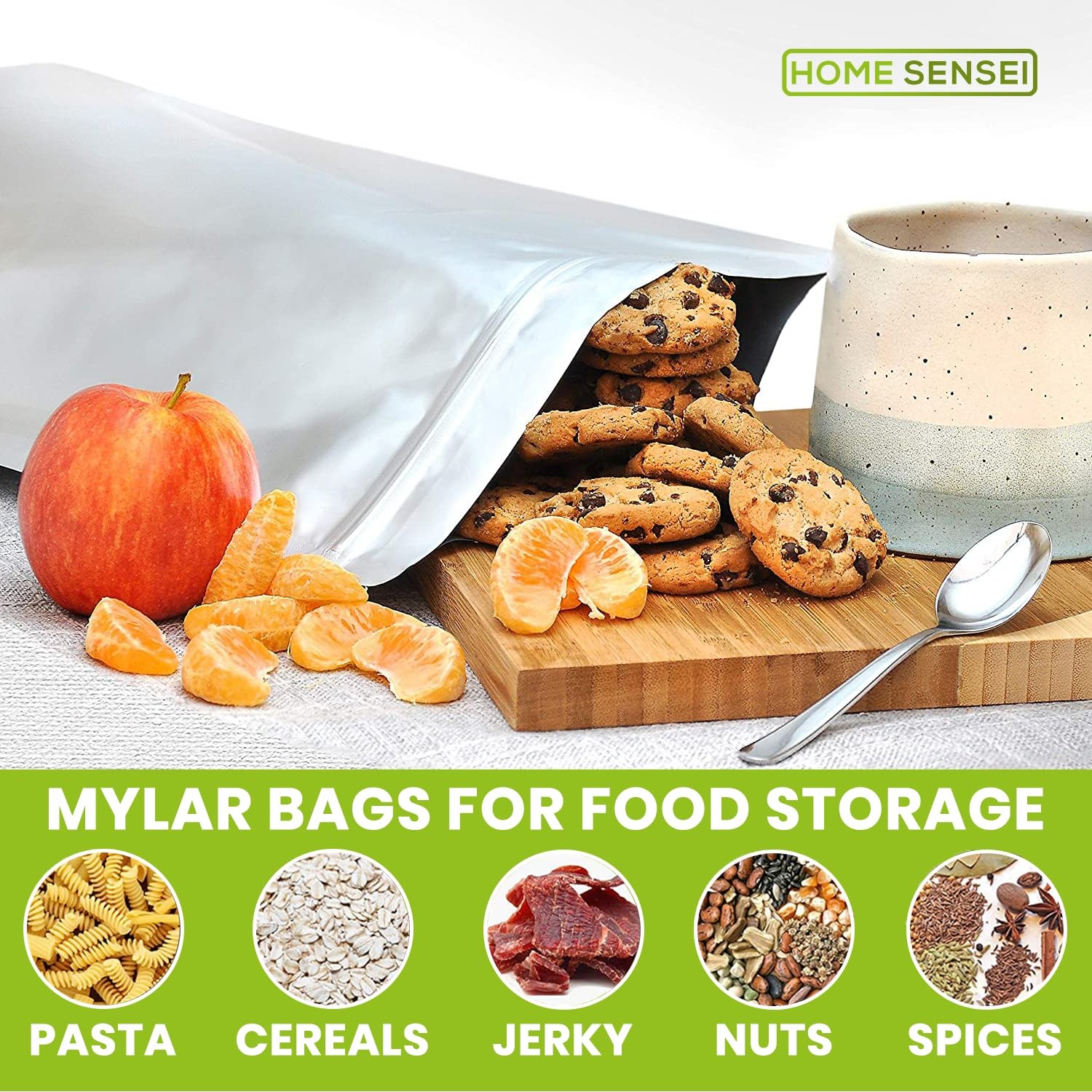 20 Mylar Bags for Food Storage, 2.5 13 x 17 Inches (2.5 Gallon), Silver