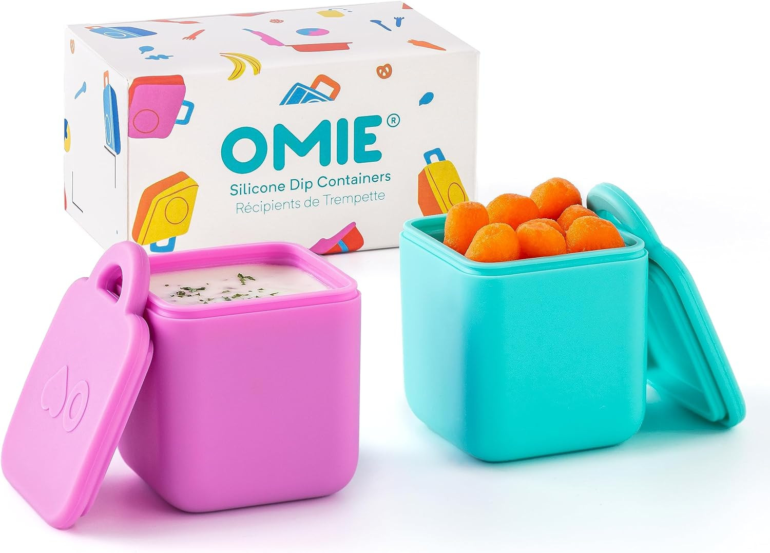 OmieBox (2 pack) Leakproof Dips Containers To Go, Salad Dressing Container, Cond