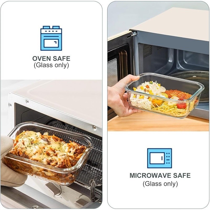 Glass Meal Prep Containers Set 10 Pack Airtight Leak-proof Storage BPA Free New
