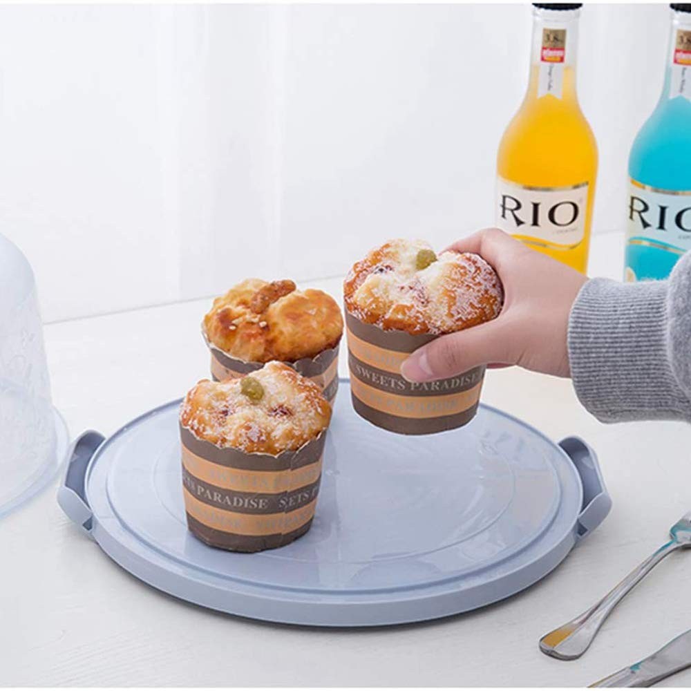 Plastic Small Cake Carrier Holder Round Container with Handle Suitable for 6~…