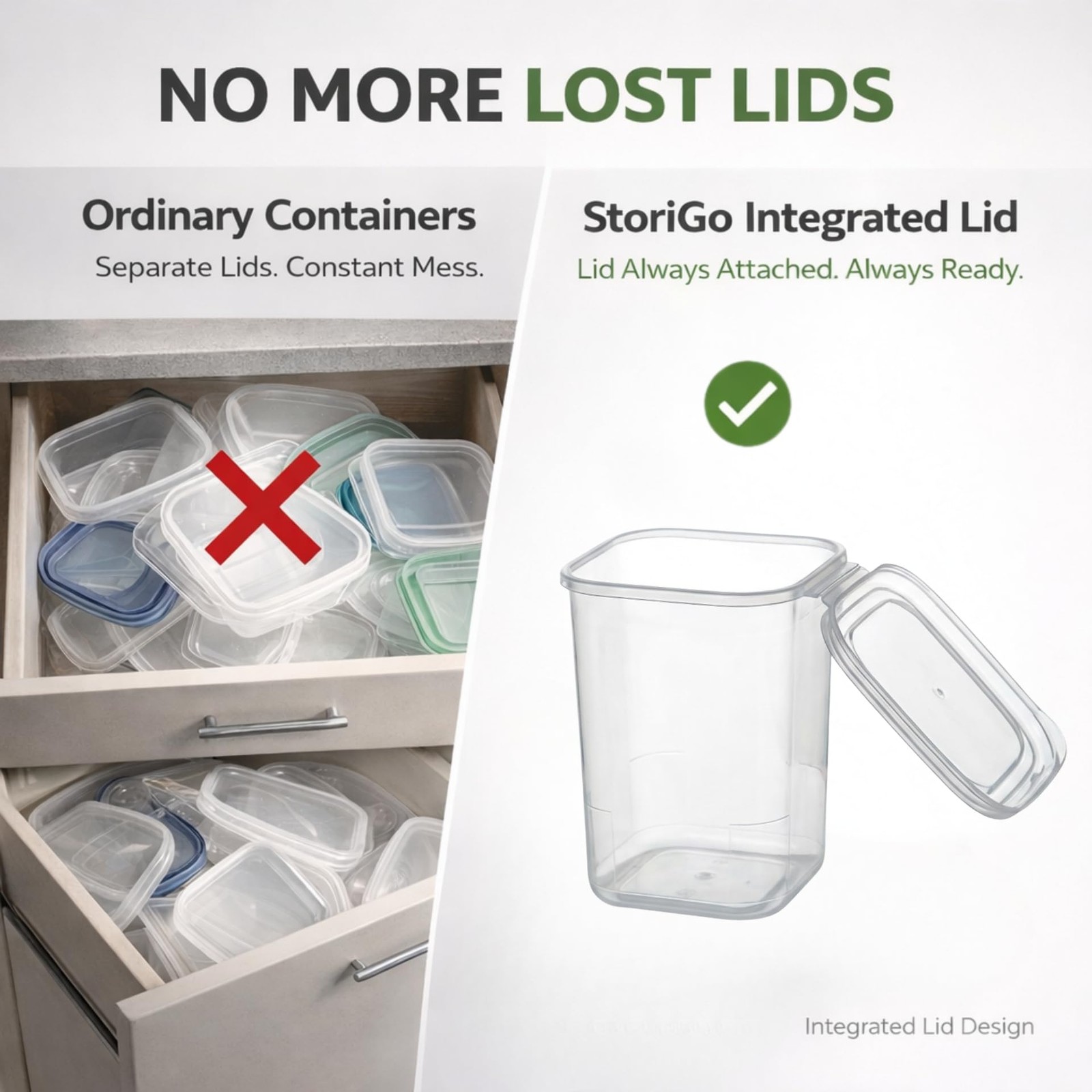 10 Pack 39 oz Airtight Food Storage Containers with Attached Hinged Lids – St…