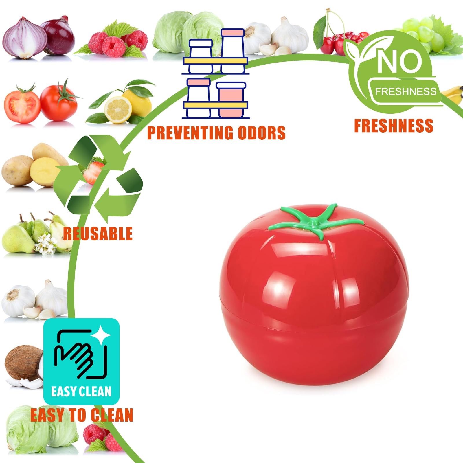 PIVNASY Vegetable and Fruit Storage 8 inches x 3.7 inches, Multicolor