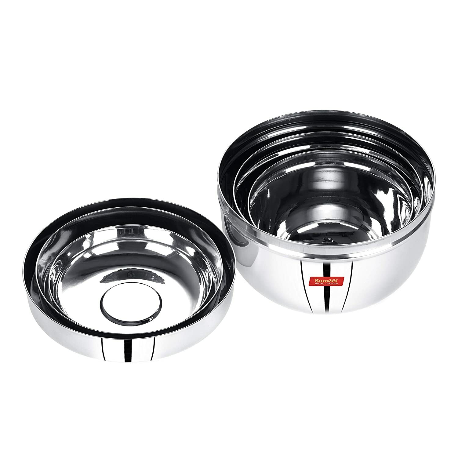 Stainless Steel Heavy Gauge Mirror Finish Storage Containers, Set of 3Pcs
