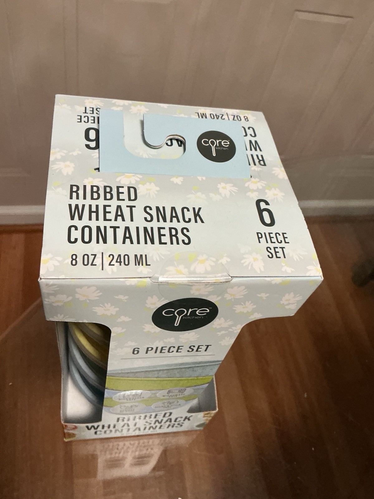 6Pack Compartment Reusable Snack Containers with Lids, Wheat Straw Reusable 8 Oz
