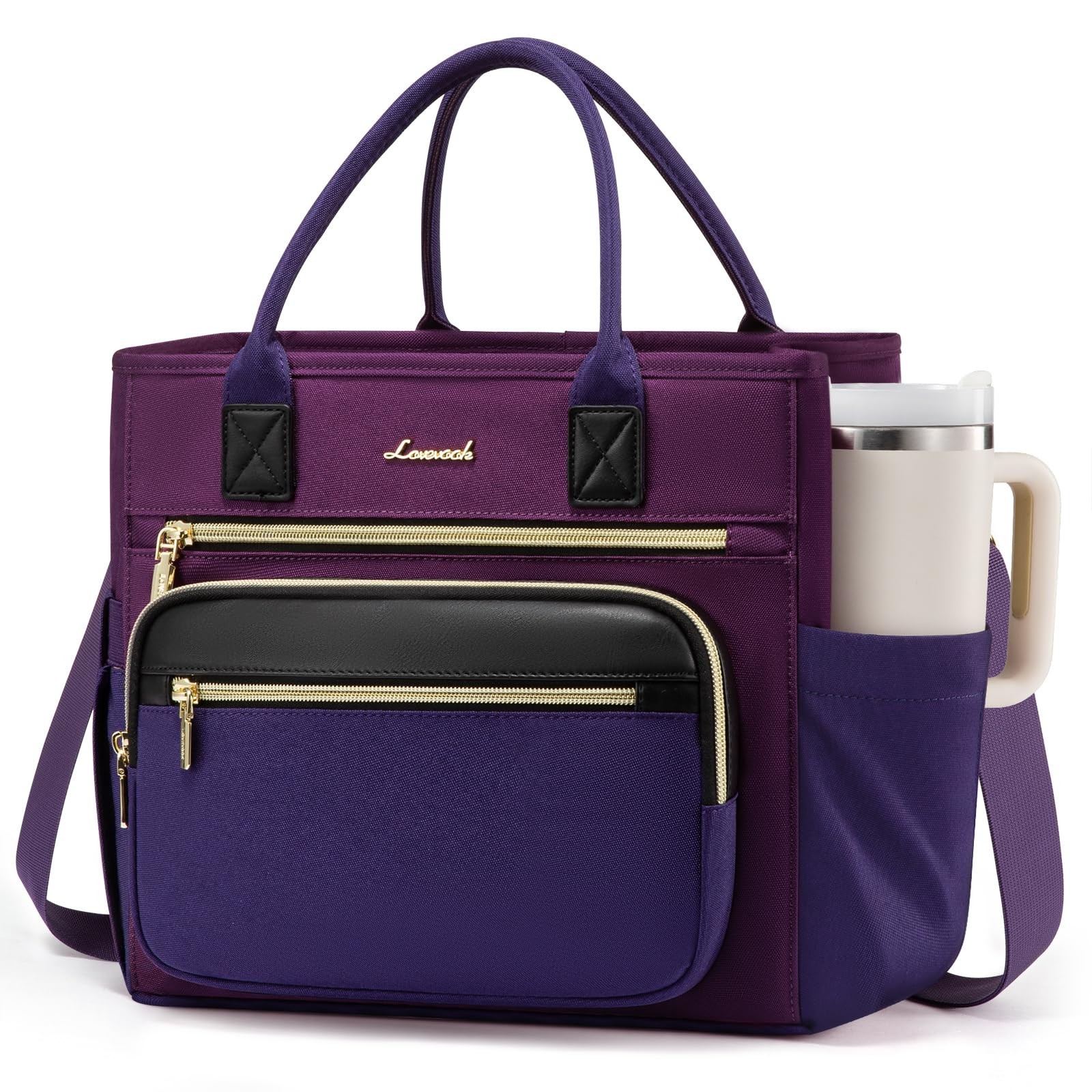 LOVEVOOK Insulated Lunch Bag Women, Wide Opening Leakproof Cooler Tote