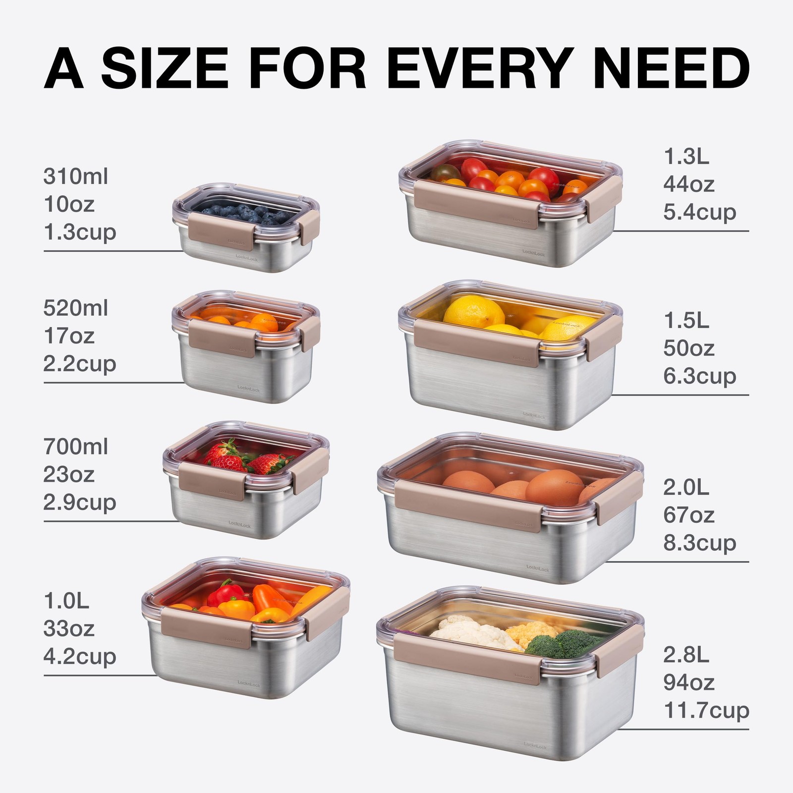 Stainless Steel Food Storage Containers with Lids, Metal Lunch Boxes, Leak-Pr…