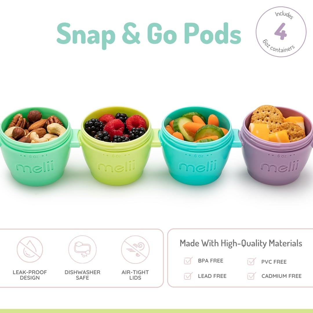BPA-Free Toddler Food Containers, 6 oz, 4 Pack
